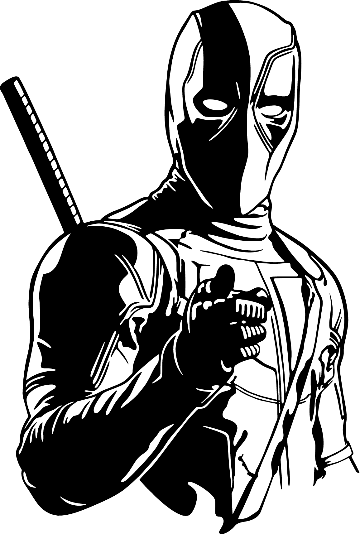 Deadpool Wall Art SVG _ Superhero Mask Decor _ Comic Style Laser Cut Wall Art-01