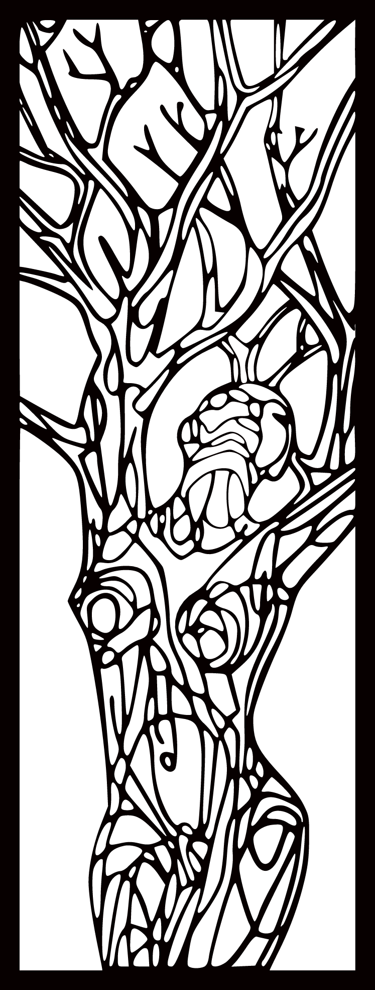 Modern Tree Woman Wall Art SVG _ Abstract Female Silhouette Laser Cut File _ Min