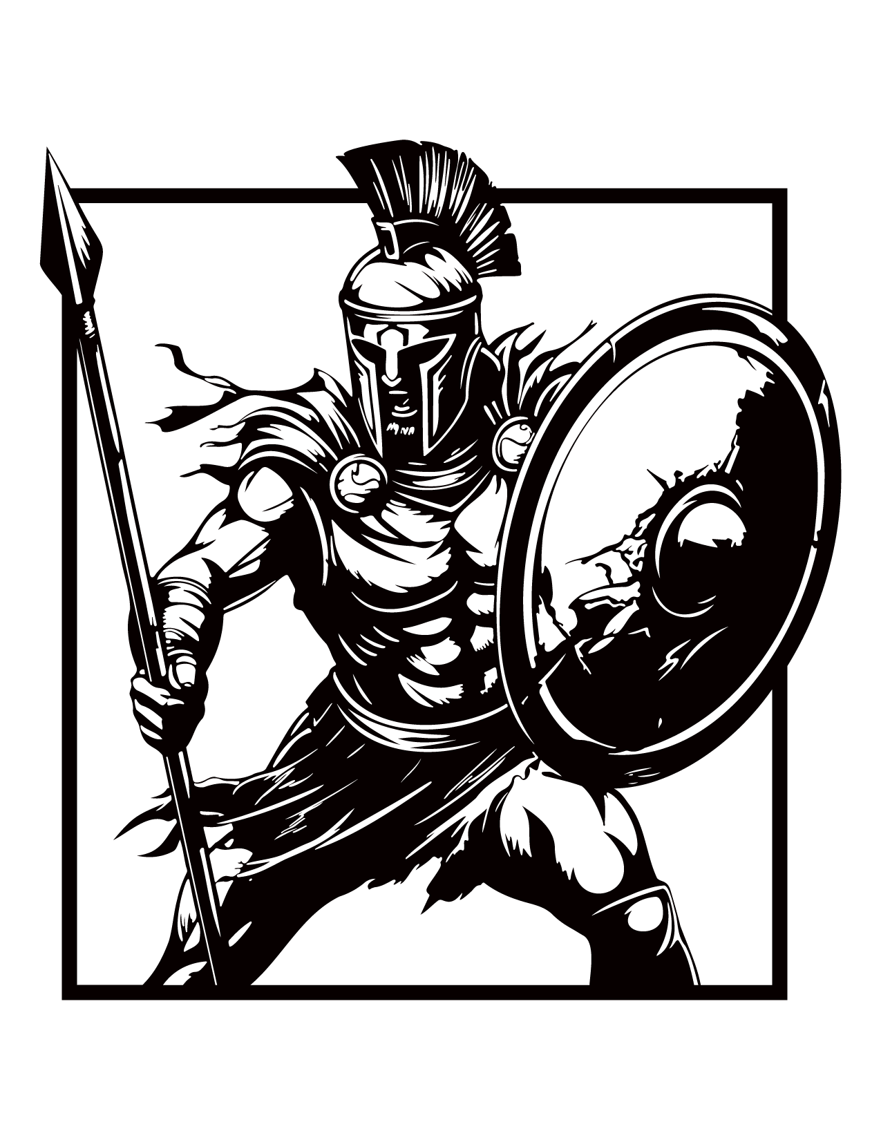 Spartan Wall Clipart SVG _ Warrior Helmet Wall Art _ Laser Cut Spartan Design