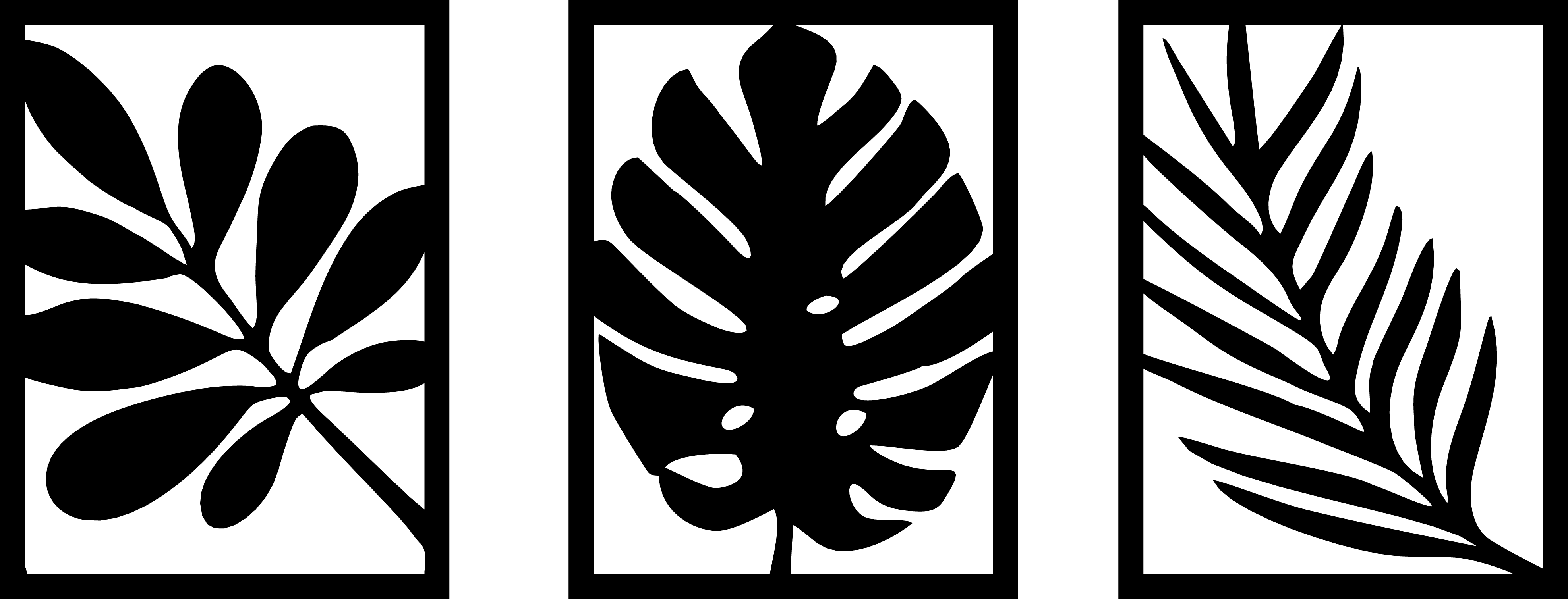 Tropical Leaf Wood Wall Art SVG File _ Laser Cut Decor (Digital Download)-01