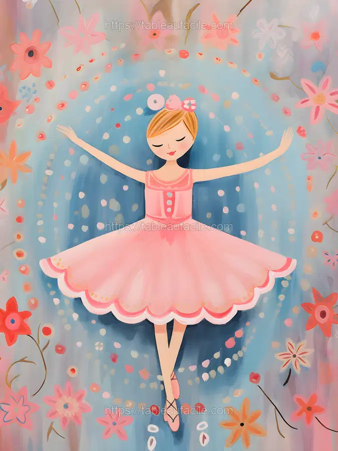 A little ballerina folk art poster apercu