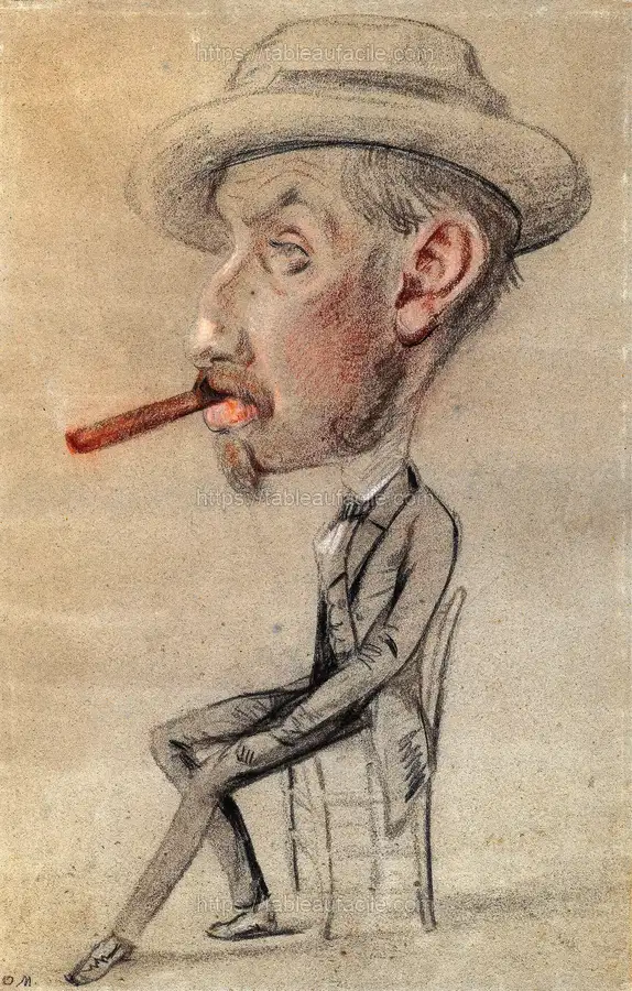 Caricature of a Man with a Big Cigar (1855–1856) apercu