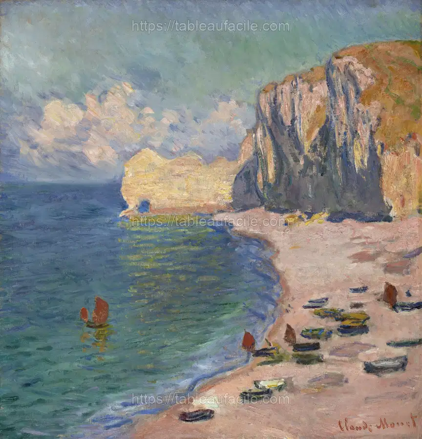 Étretat, The Beach and the Falaise d’Amont (1885) apercu