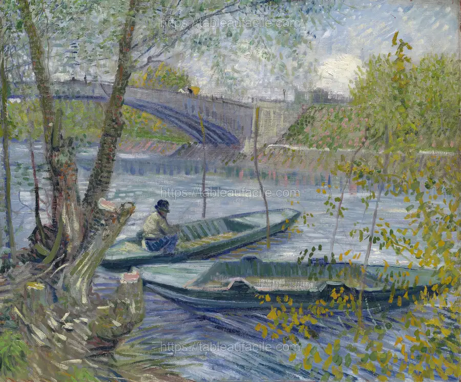 Fishing in Spring, the Pont de Clichy (Asnières) (1887) apercu