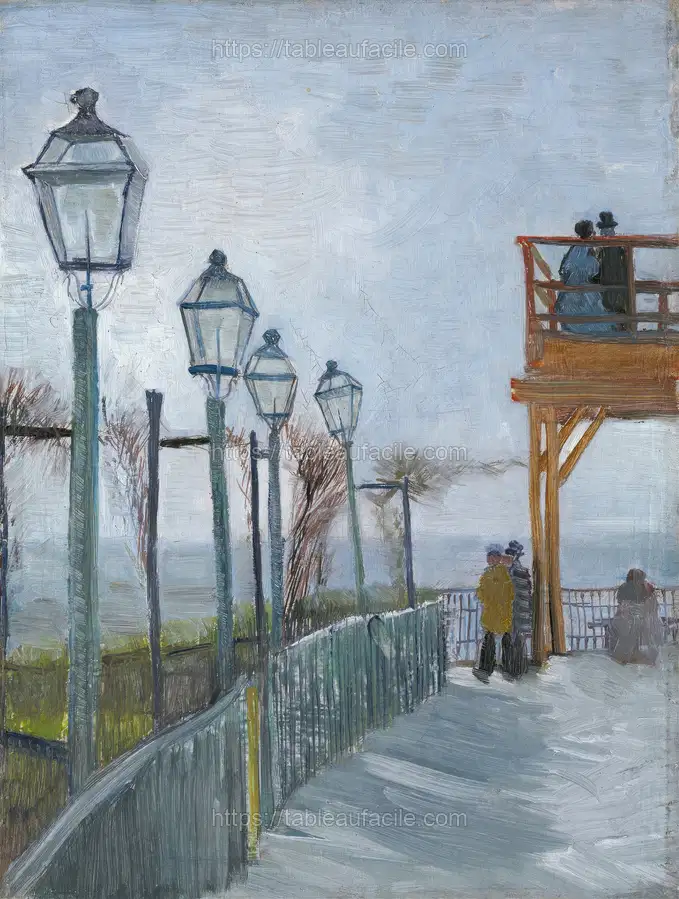 Terrace and Observation Deck at the Moulin de Blute-Fin, Montmartre (early 1887) apercu