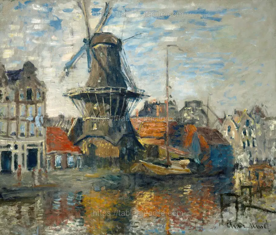 The Windmill on the Onbekende Gracht, Amsterdam (1874) apercu