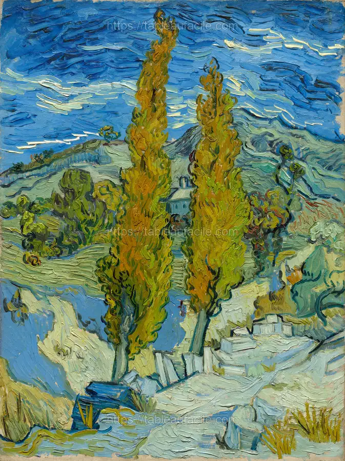 Two Poplars in the Alpilles near Saint-Rémy (1889) apercu