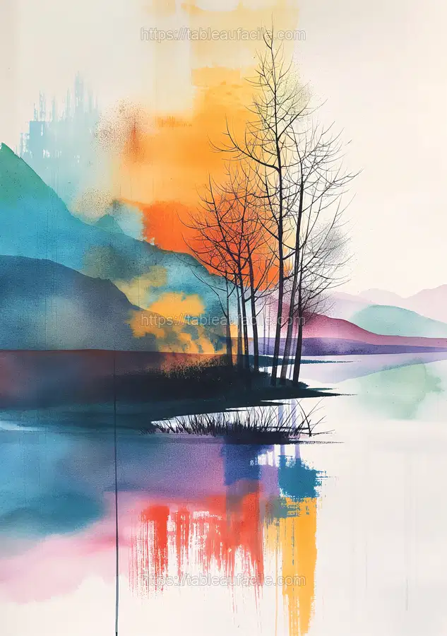 Abstract scenery Water color apercu