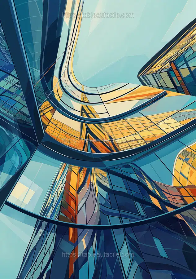 Art deco building Poster Painting style apercu