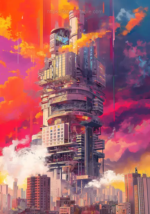 Futurism building Poster painting 2 apercu