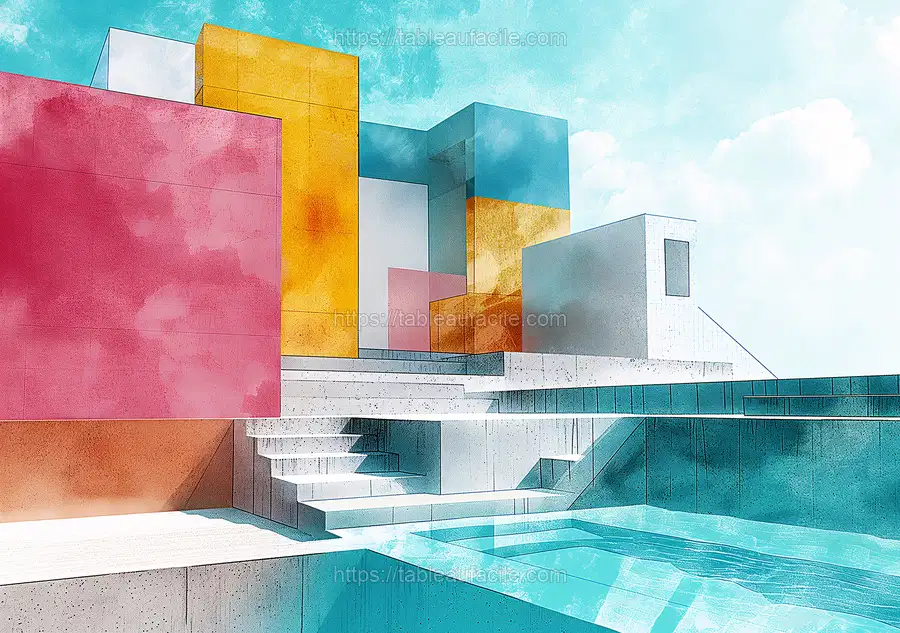 Futurism building Water color apercu