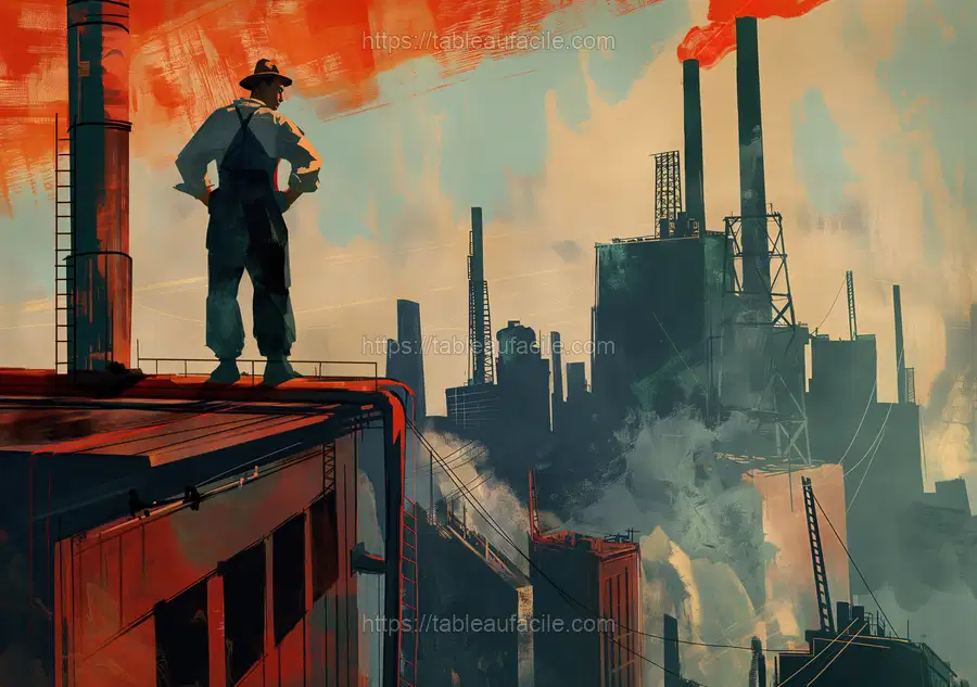 Futurism worker Poster painting apercu