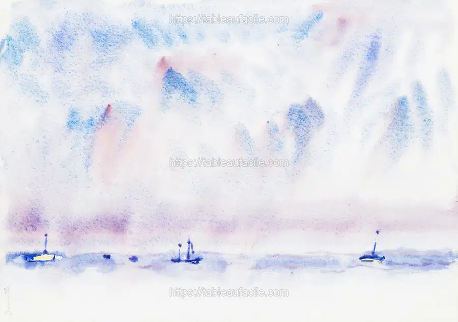 Bermuda Sky and Sea with Boats (ca. 1917) Charles Demuth apercu
