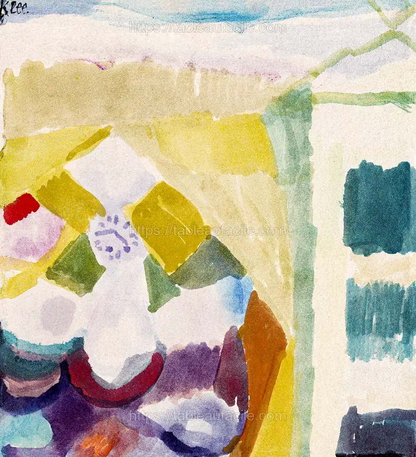 Interieur mit der Uhr (Interior with the Clock) (1913) by Paul Klee apercu