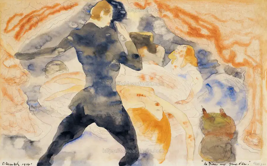 The Girl with the Golden Eyes, La Fille aux yeux d_or (1916) Charles Demuth apercu