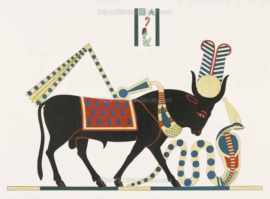 Apis illustration from Pantheon Egyptien (1823-1825) by Leon Jean Joseph Dubois apercu