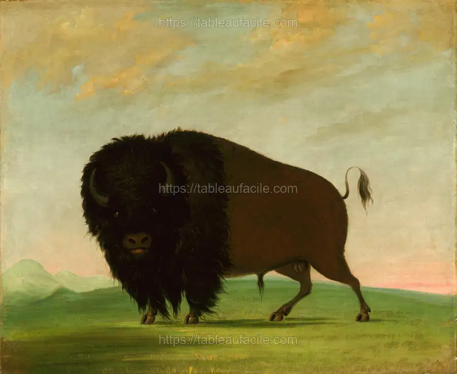 Buffalo Bull, Grazing on the Prairie (1832-1833) apercu