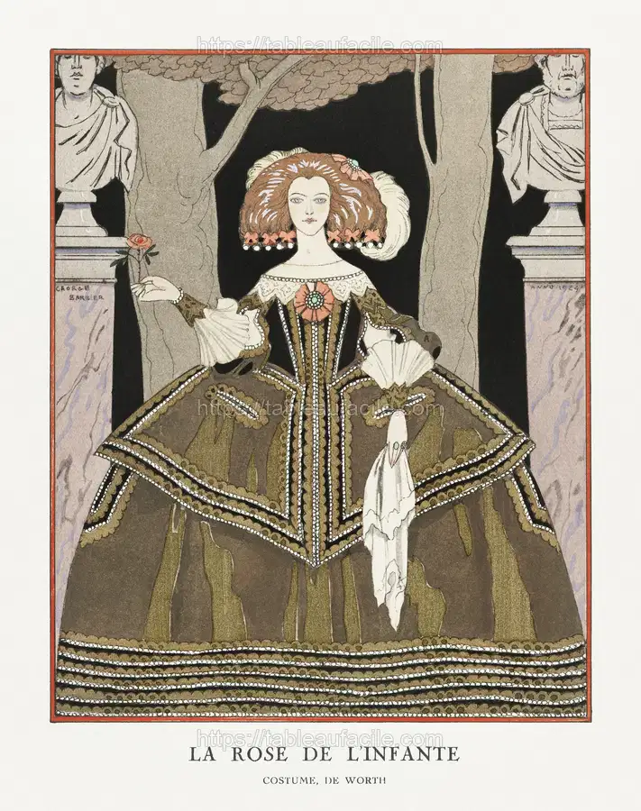 La rose de l_infante Costume, de Worth from Gazette du Bon Ton. Art- Modes & Frivolités No. 8 (1924) apercu