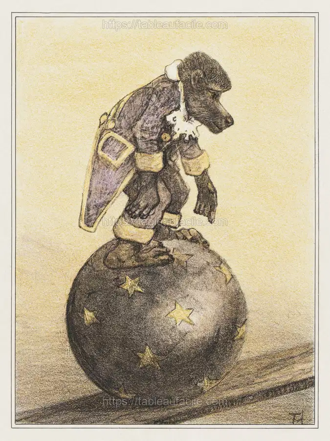 Aap op bal (1878–1910)  by Theo van Hoytema apercu