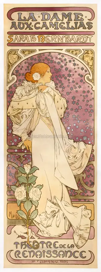 Alfons Mucha - 1896 - La Dame aux Camélias - Sarah Bernhardt apercu