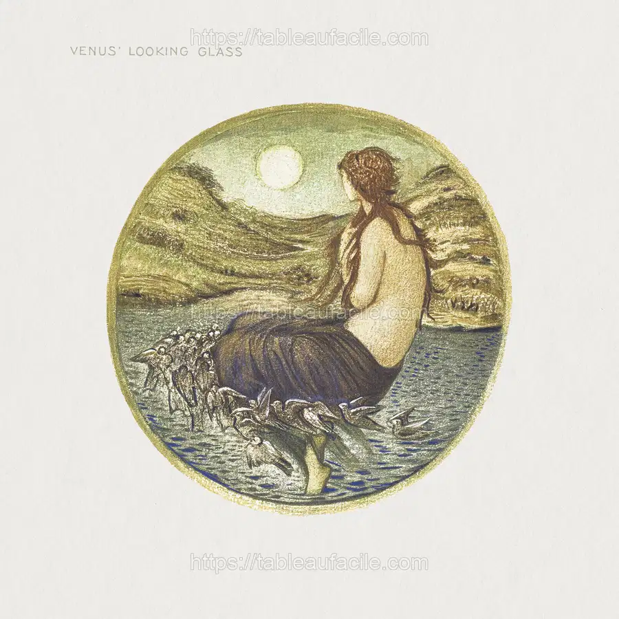 Venus_ Looking Glass from The Flower Book (1905) by Sir Edward Burne–Jones apercu