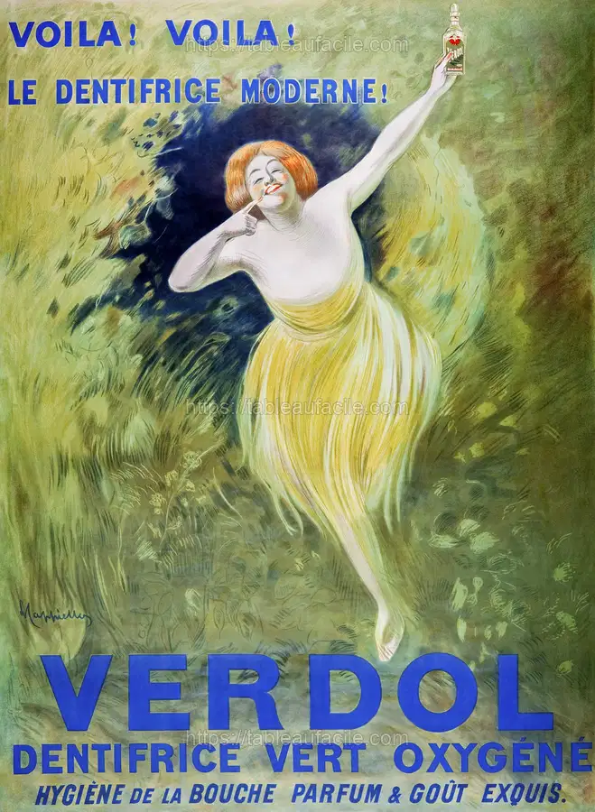 Verdol, oxygenated green toothpaste (1911)  by Leonetto Cappiello apercu