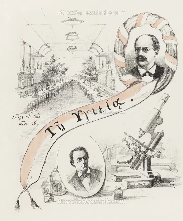 Vier voorstellingen betreffende het natuur- en geneeskundig congres te Leiden (1889) by Theo van Hoytema apercu