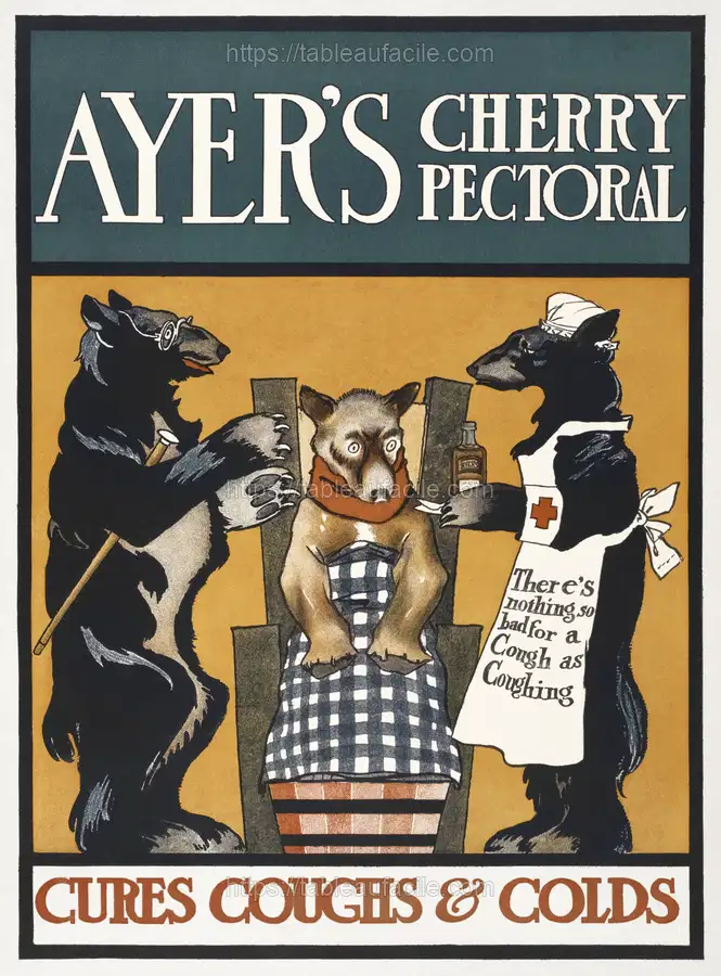 Vintage Ayer_s Cherry Pectoral Poster (ca. 1890–1907)  by Edward Penfield apercu