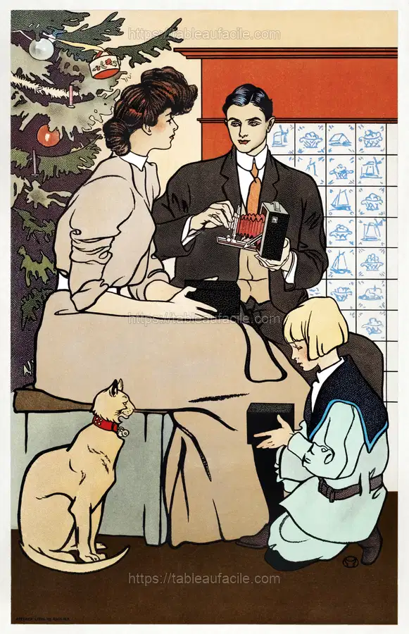 Vintage Christmas Poster (ca. 1890–1907) by Edward Penfield apercu