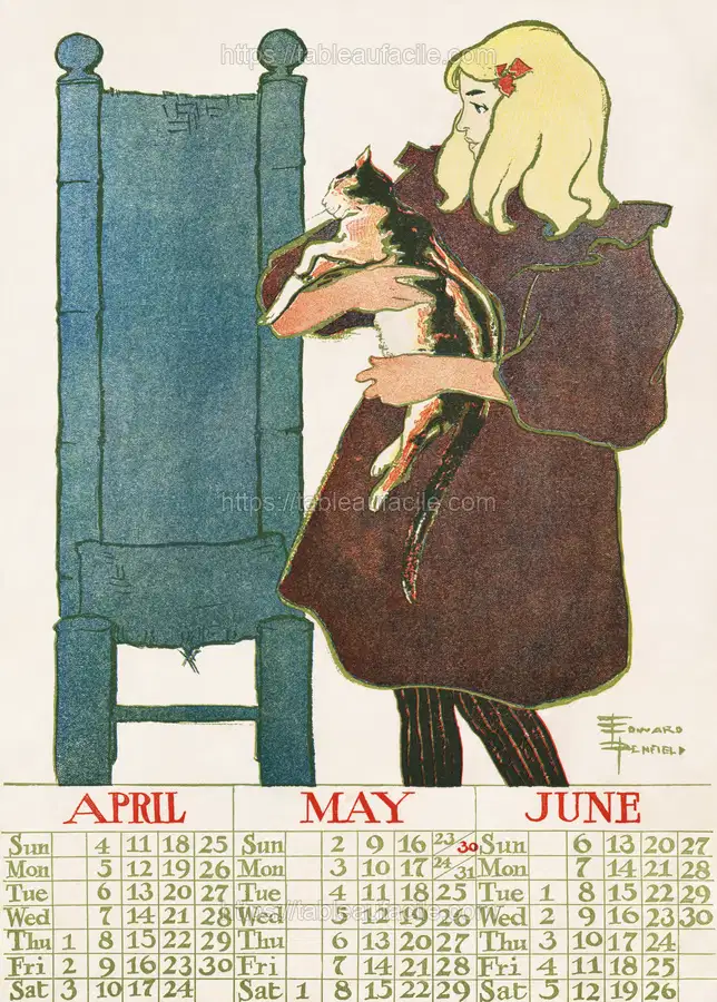 Vintage calendar (1897)  by Edward Penfield apercu