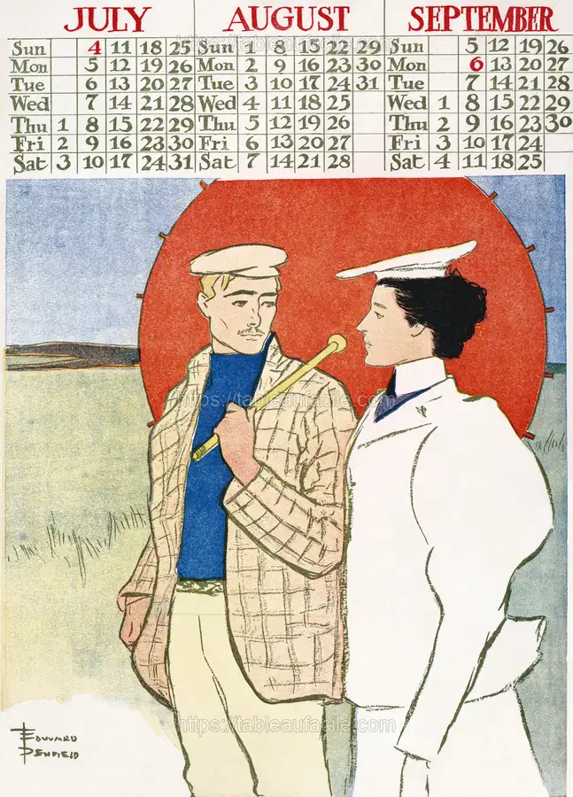 Vintage calendar (1897) by Edward Penfield apercu