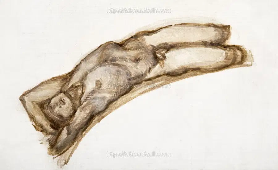 Wheel of Fortune - Male Nude - Nude Study of a Slave (1882)  by Sir Edward Burne–Jones apercu