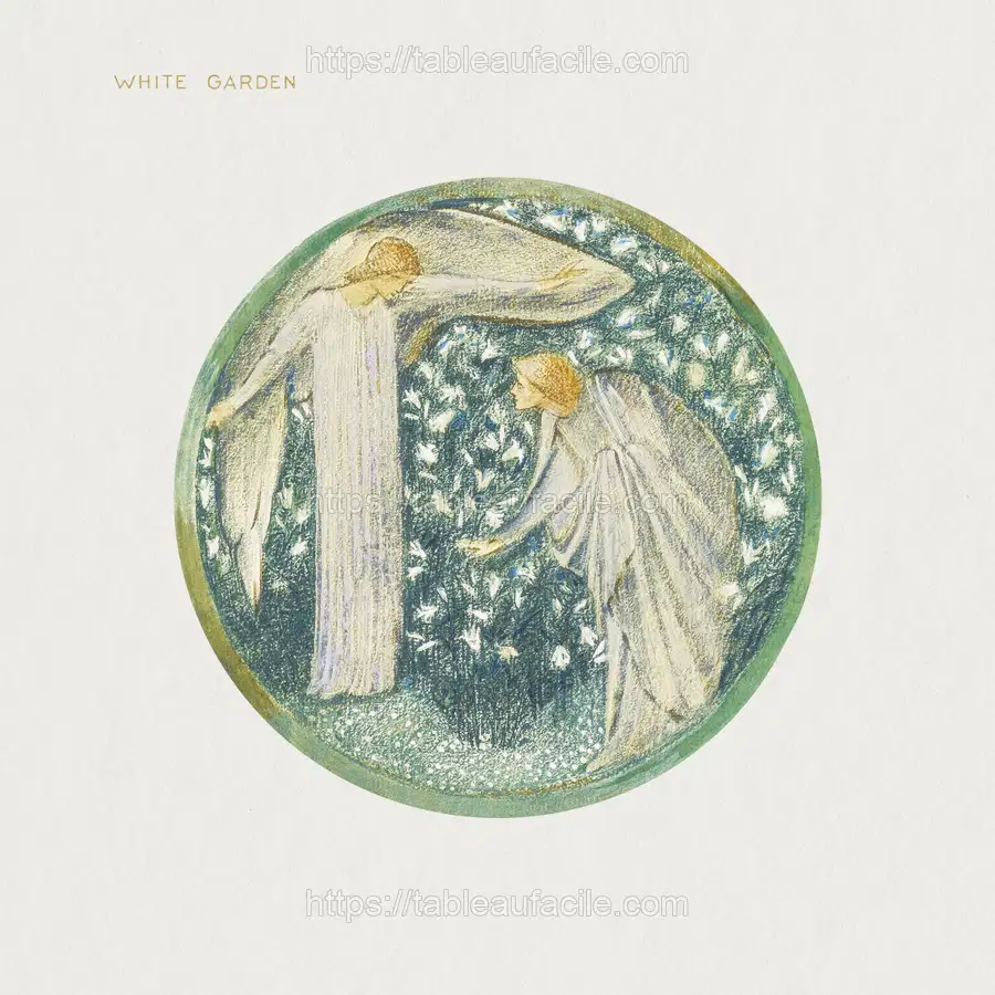 White Garden from The Flower Book (1905) by Sir Edward Burne–Jones apercu