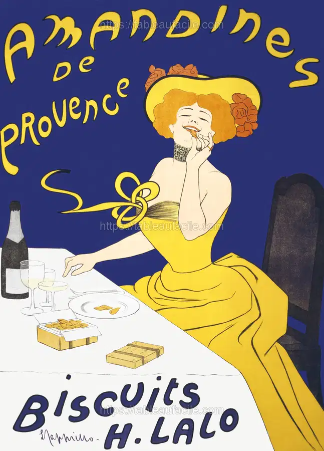 Woman eating almond cookies (ca.1900)  by Leonetto Cappiello apercu