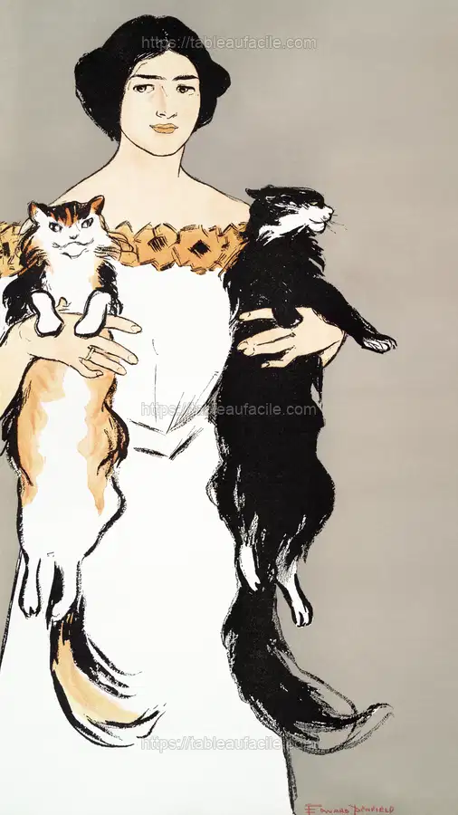 Woman holding cats (1897)  by Edward Penfield apercu