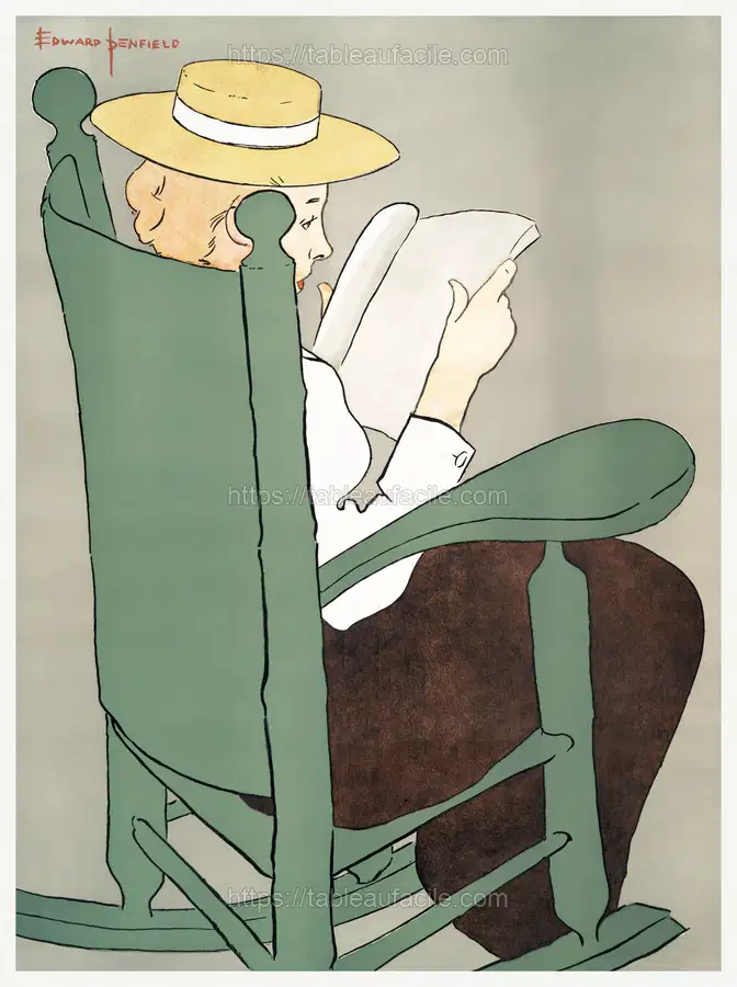 Woman reading in a rocking chair (1899) by Edward Penfield apercu