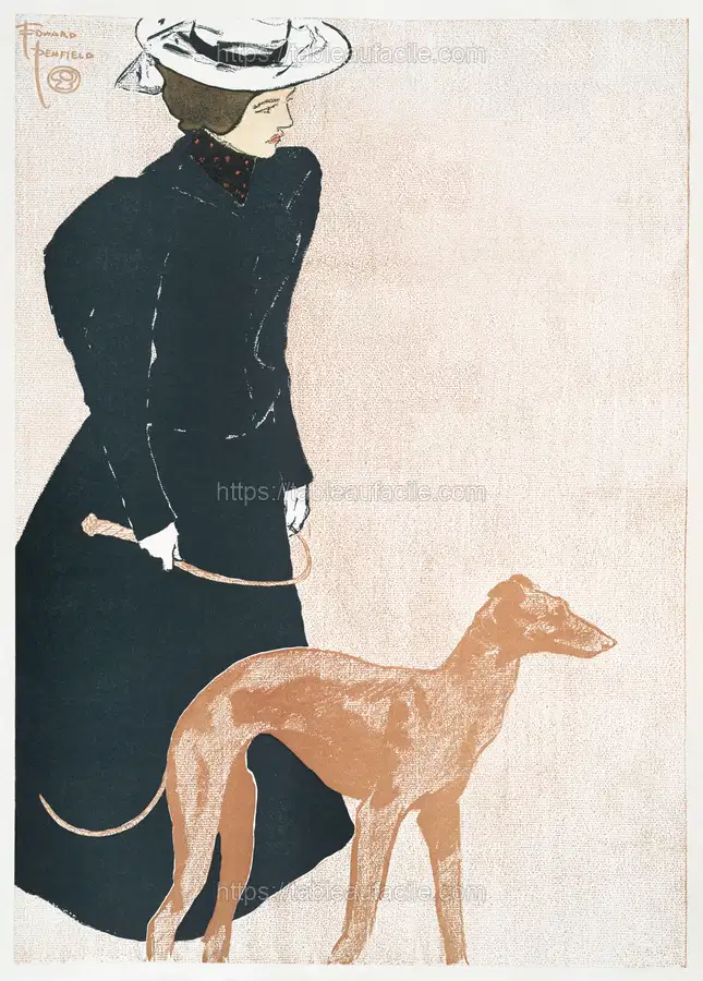 Woman with Greyhound (1897)  by Edward Penfield apercu