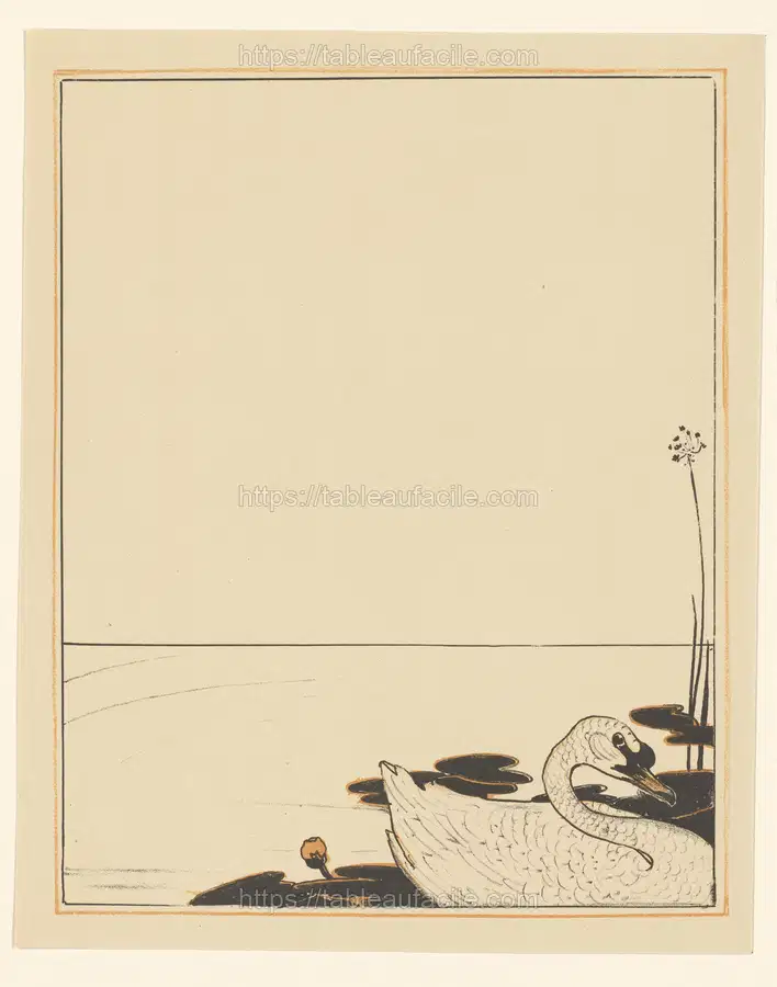 Zwemmende zwaan (1878 - 1914) by Theo van Hoytema apercu