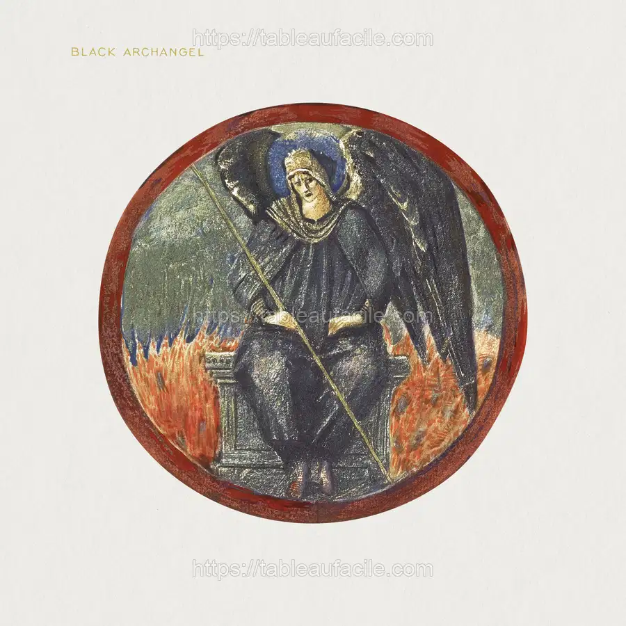 Black Archangel from The Flower Book (1905) by Sir Edward Burne–Jones apercu