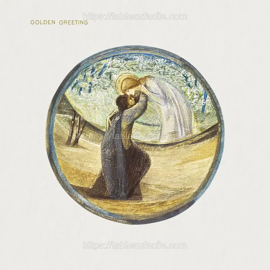 Golden Greeting from The Flower Book (1905) by Sir Edward Burne–Jones apercu