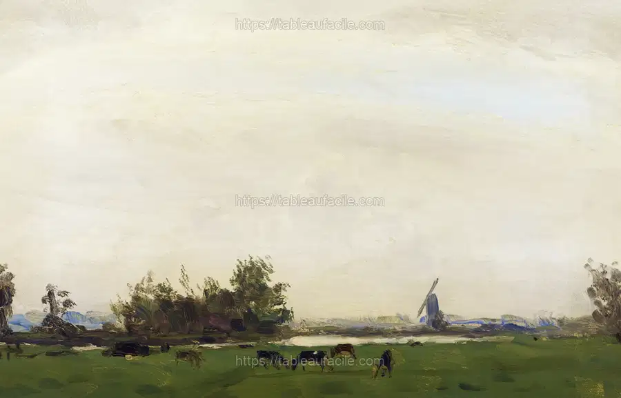 Meadow Landscape on the Spaarne (1890–1919)  by Gerrit Willem Dijsselhof apercu