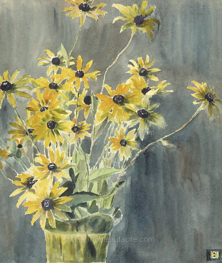 Vase with Blackeyed Susans (1915) by Hannah Borger Overbeck apercu