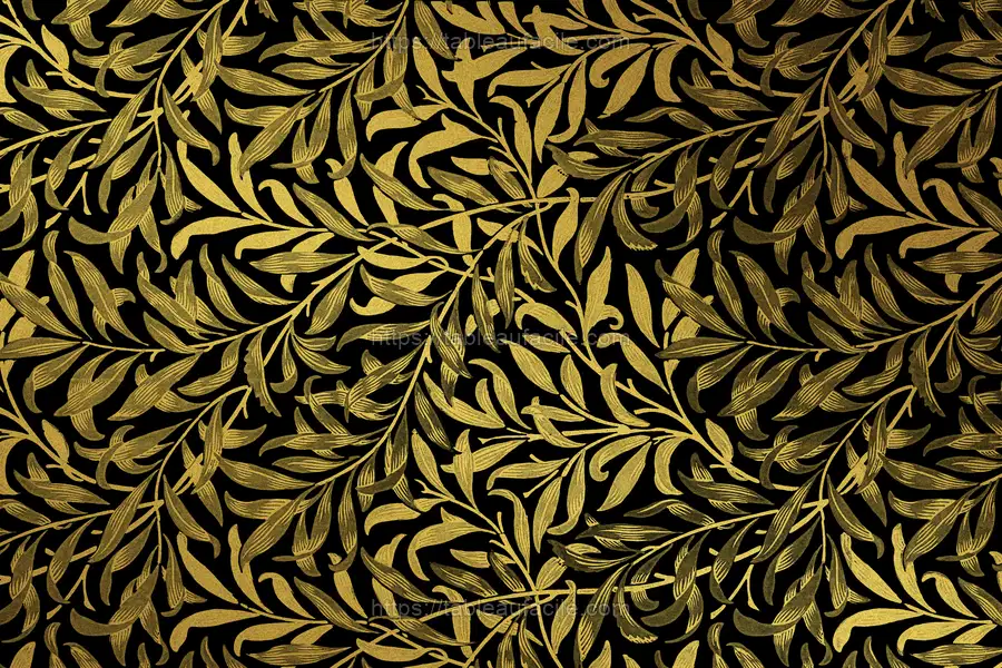 Vintage golden floral pattern by William Morris apercu
