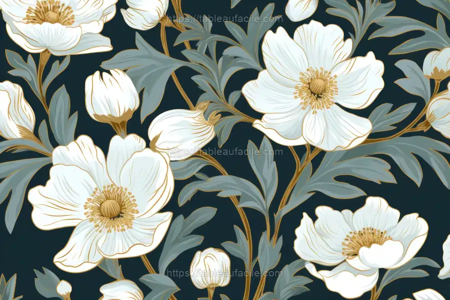 White flower pattern 2 apercu