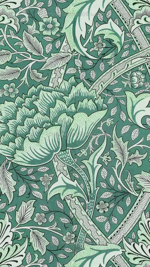William Morris_ Windrush green botanical pattern apercu