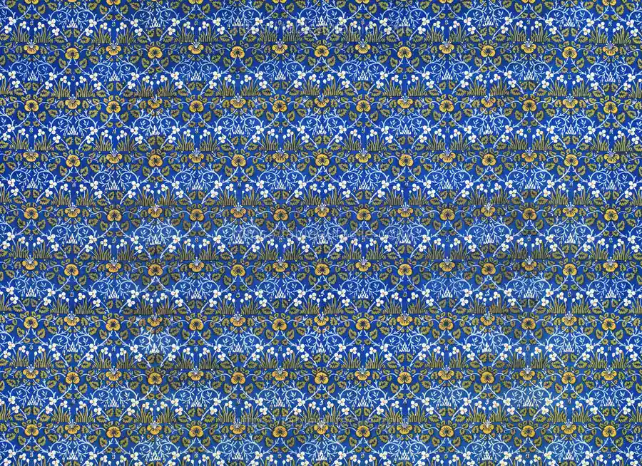 William Morris_s Eyebright, green and yellow apercu