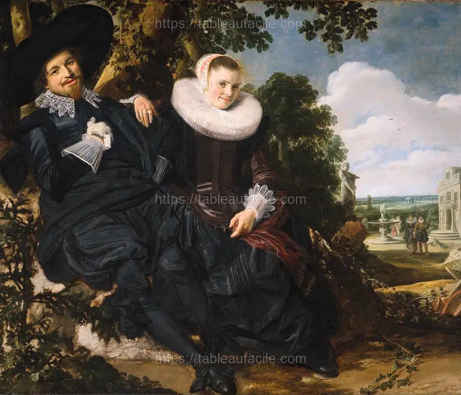 Frans Hals - Wedding portrait of Isaac Abrahamsz Massa and Beatrix van der Laan apercu