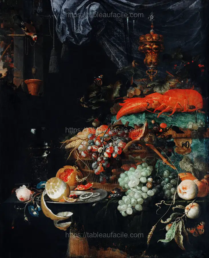 Fruits and lobster by Abraham Mignon apercu