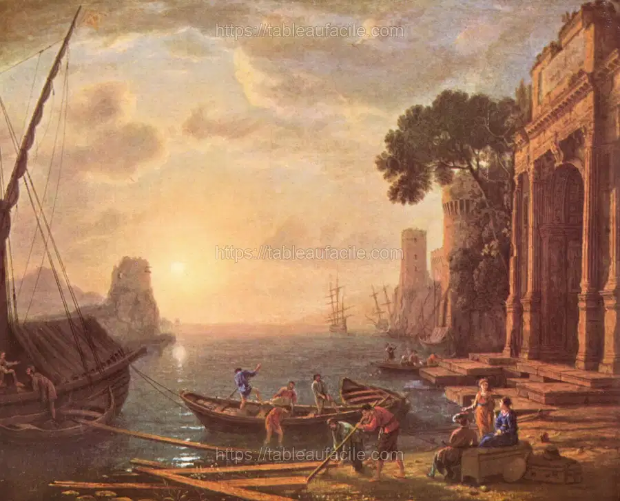 Hafen beim Sonnenuntergang (1694) by Claude Lorrain apercu