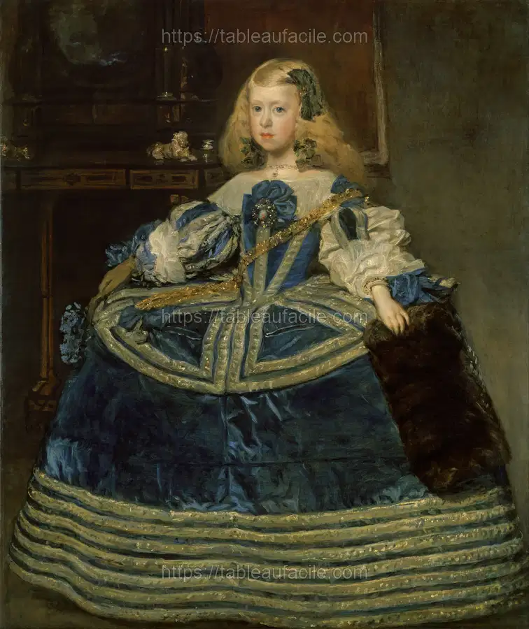 Infanta Margarita Teresa in a Blue Dress (1659) baroque oil painting by Diego Velázquez apercu